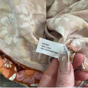 Marine Layer Annika Button Front Midi Dress Amber Orange Brown Wallpaper Floral